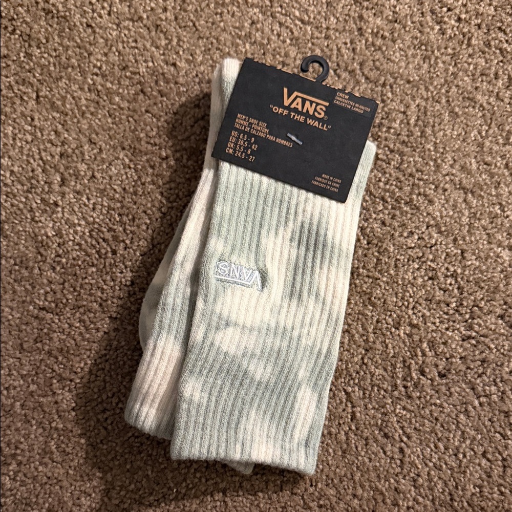 Men's Green and White Socks